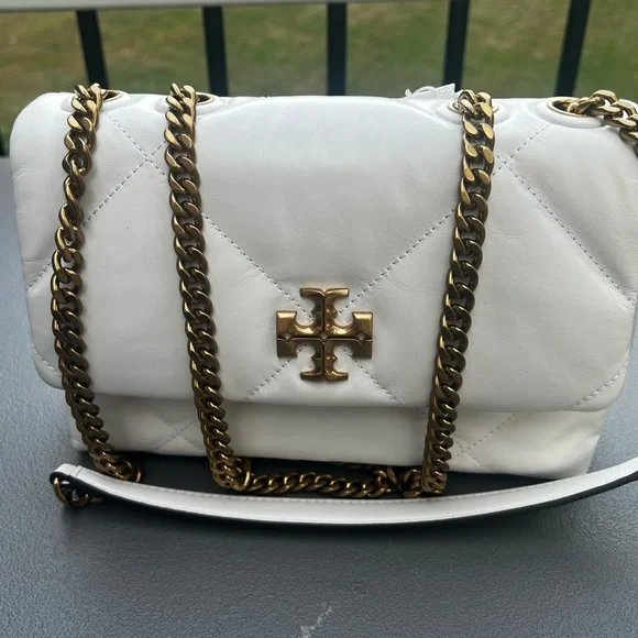 Tory Burch New Kira Diamond Quilted Convertible Shoulder Bag with Gold Accents - Picture 4 of 14